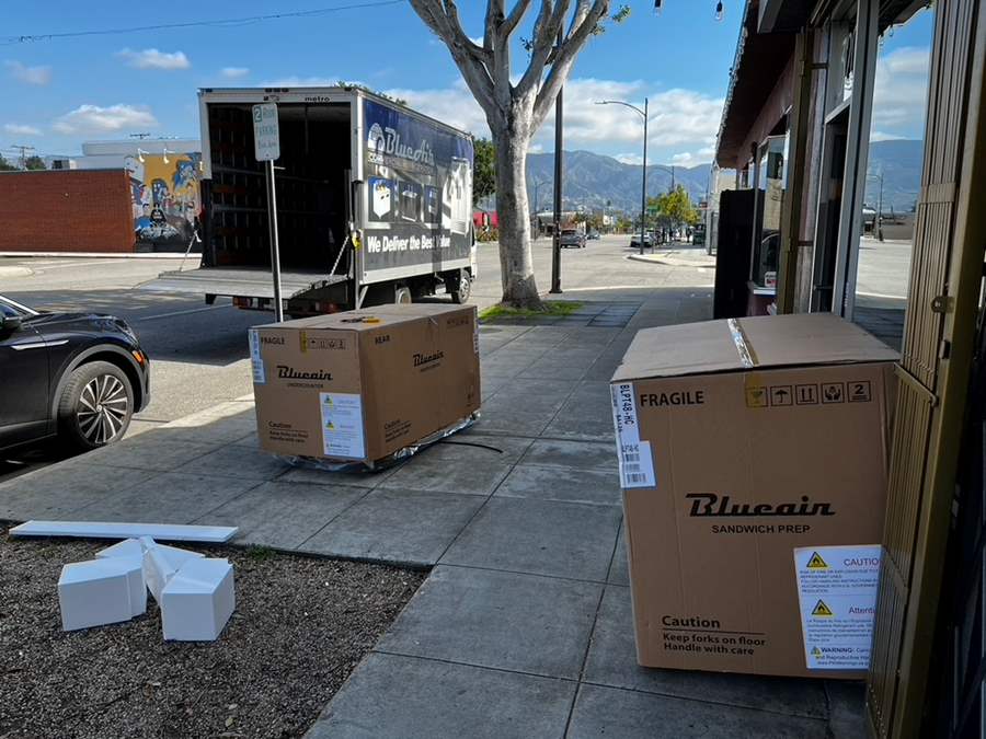 boxes outside building