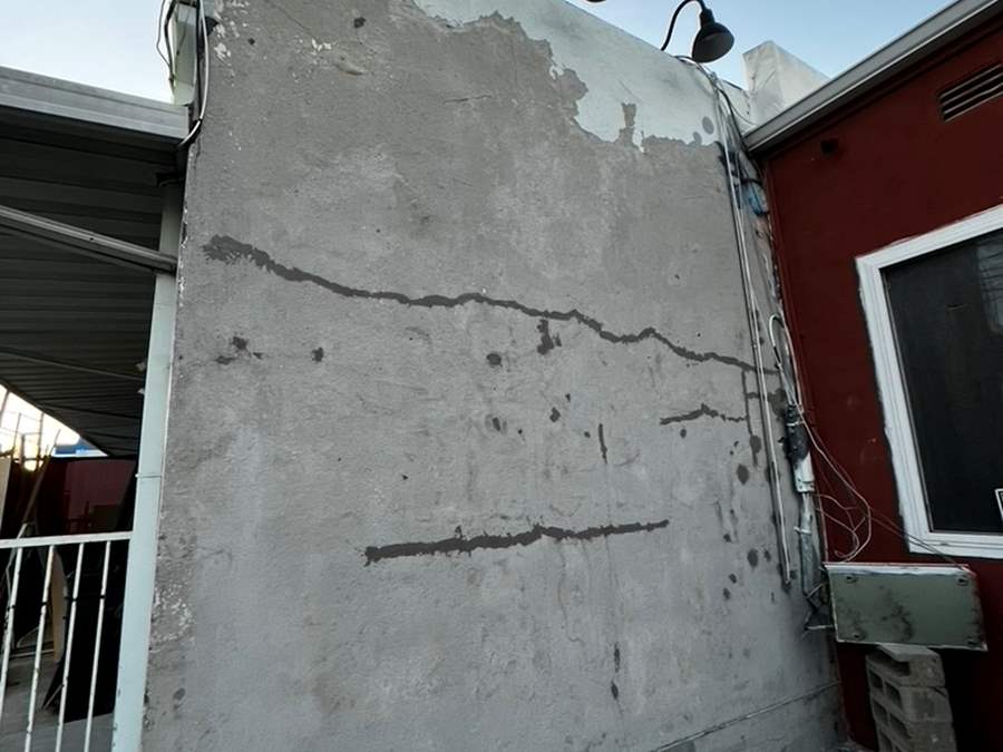 exterior patched wall